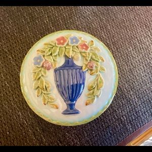 Handmade Vintage Pinheiro Portuguese trinket box, green